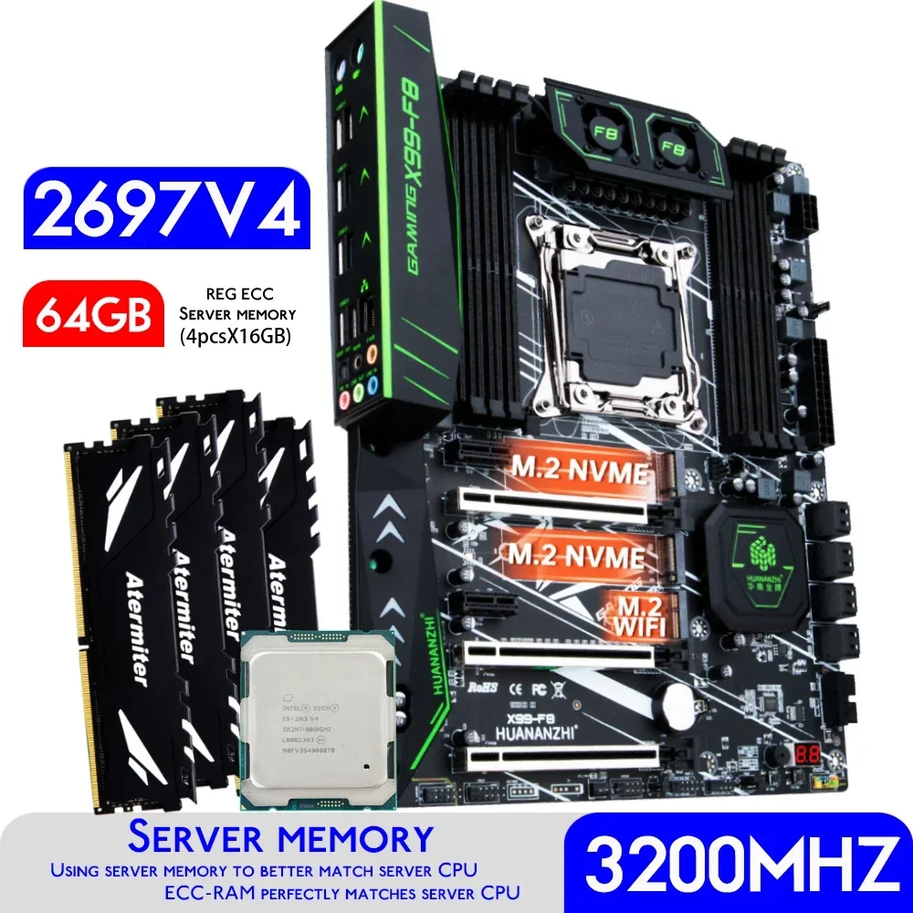 64Gb Ddr4 Ecc Reg 3200Mhz - HUANANZHI X99 F8 X99 اللوحة الأم